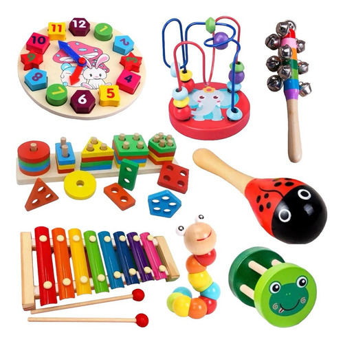 Juguetes Didácticos De Madera Para Niños Cognitivos Pack 10a