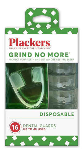 Plackers Grind No More Protector Dental Noche Rechinar 16 Pz