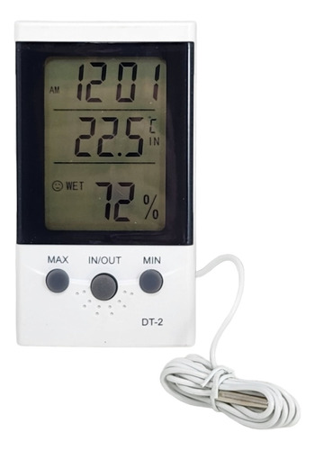 Termometro Digital Dt-2 Temperatura In Y Out Humedad Reloj