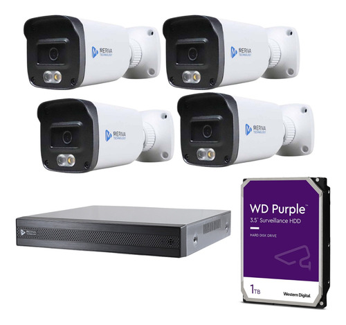 Kit Cctv 4 Camaras 5 Mp Audio Mdl-5202a Dvr 4 Canales 1tb Dd
