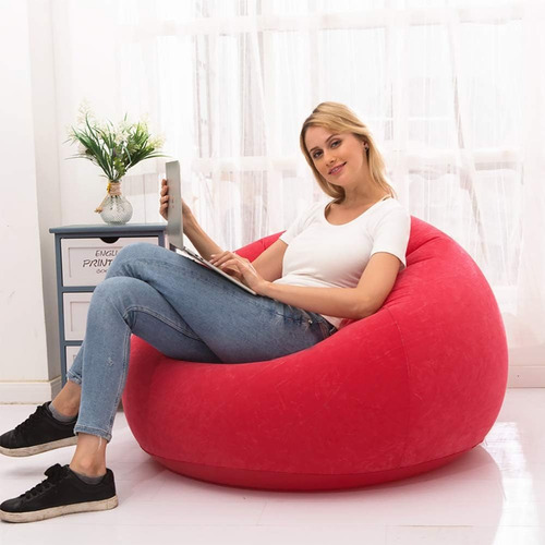 Puff sofa inflable Genérica A-N02 rojo