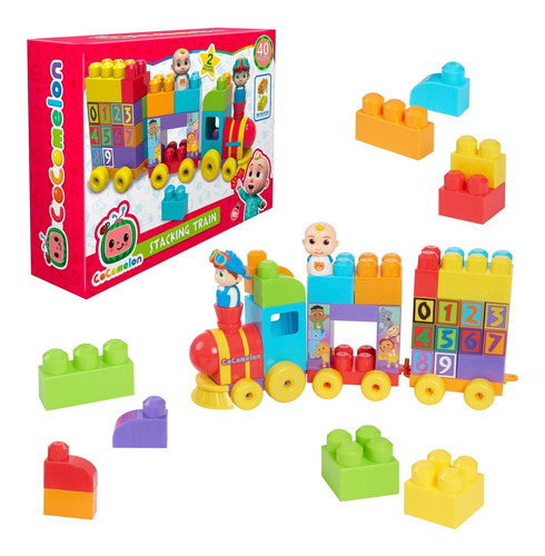 Cocomelon - Tren De Apilamiento Con Bloques - Inc 2 Figuras Color Rojo
