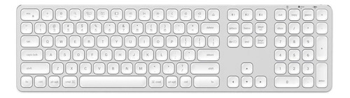 Teclado bluetooth Satechi Metallic Series ST-AMBKS QWERTY inglés US color plata