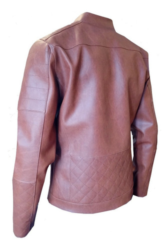 Imagen 5 de 6 de Campera X-class Cuero Eco Hombre Marrón Suela
