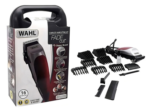 Kit Completo De Corte De Pelo Wahl Fade Cut 9656 De 16 Pzas. Color Gris