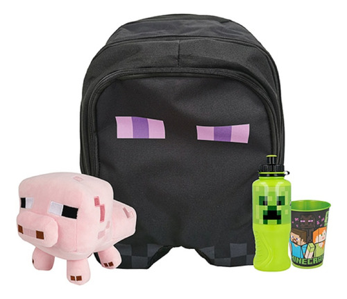 Minecraft Mochila Set Con Peluche Y Accesorios