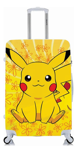 Capa Protetora Para Mala Viagem Grande Pikachu Flores