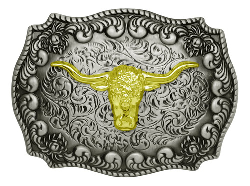 Dorado Vaquero Occidental Hebilla De Cinturon Toro De Equit