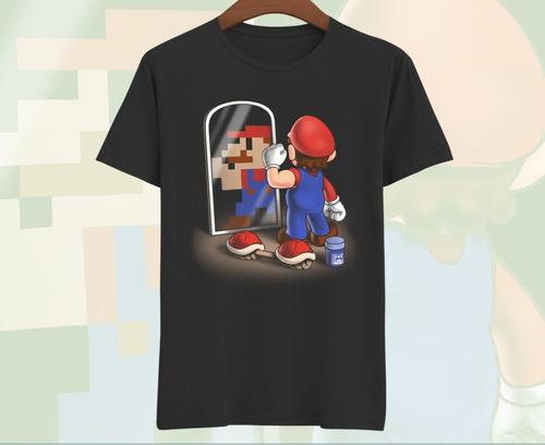 Polera Unisex Mario Bros Gimnasio Game Algodon Estampado