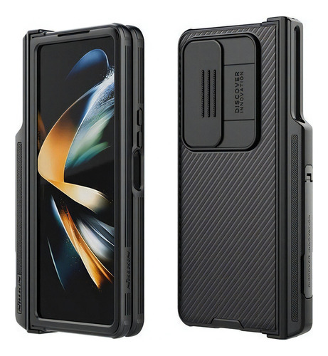 Funda Nillkin con soporte para bolígrafo en forma de S para Samsung Galaxy Z Fold 4, color negro