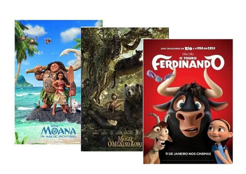 Desenhos Infantis: Mogli, Touro Ferdinando, Moana- Promoção!