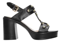 Comprar Sandalias Dama Gosh Negro Casual Mujer Tacón 9cm De Hebilla