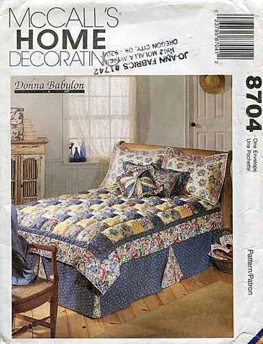 Mccall 's Home Decorating Pattern 8704 Colcha Hojaldre Donna