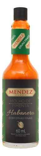 Molho De Pimenta Mendez 60ml Habanero Ervas Finas Em Vidro