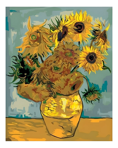 Pintura Por Números 50 X 40 Cms, Girasoles De Van Gogh