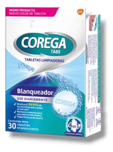 Limpiador De Protesis | Corega Tabs Whitening X 30