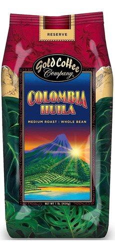 Gold Coffee Colombia Huila - Cafe De Grano Entero Molido De