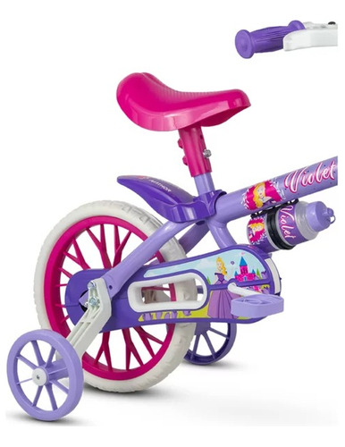 Bicicleta Aro 12 Nathor Princesas Bike Infantil Com Rodinhas