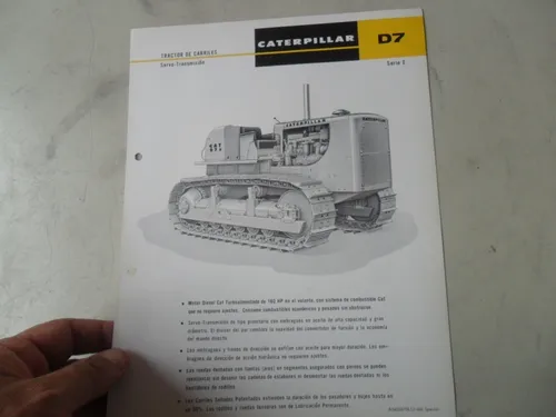 comprar Folleto Caterpillar D7 E Antiguo Oruga Bulldozer Tractor 