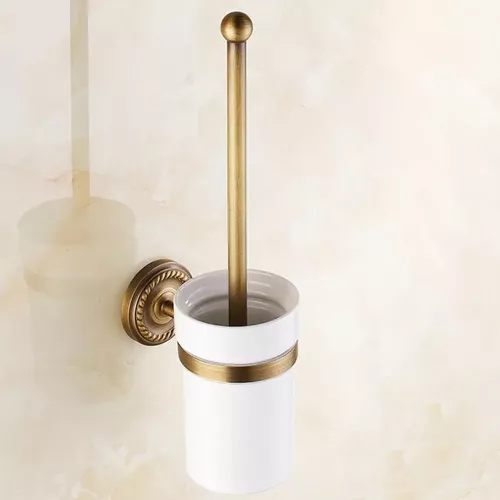 Escobilla de inodoro y soporte, cepillo de inodoro para baño, limpiador de  inodoro, sin olor, bronce