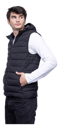 Campera Chaleco Hombre Inflado Ultra Liviano Capucha Abrigo