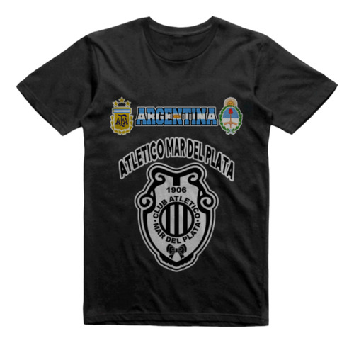 Remera Algodon Negra Atletico Mar Del Plata