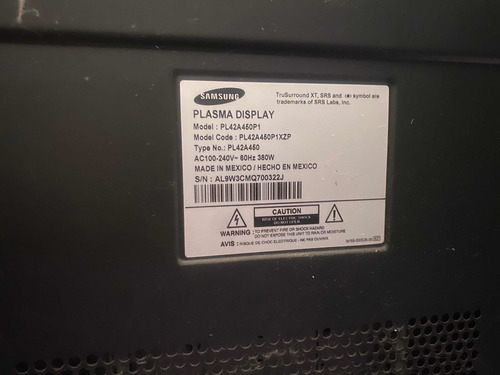 Imagen 3 de 4 de Televisor Plasma Sansung 42 Pulgadas En Excelente Estado