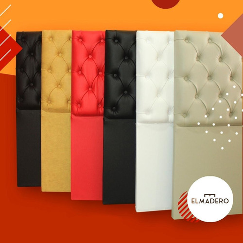 Imagen 2 de 2 de Respaldo Sommier Capitone Talampaya 2 Plazas 150 Cm
