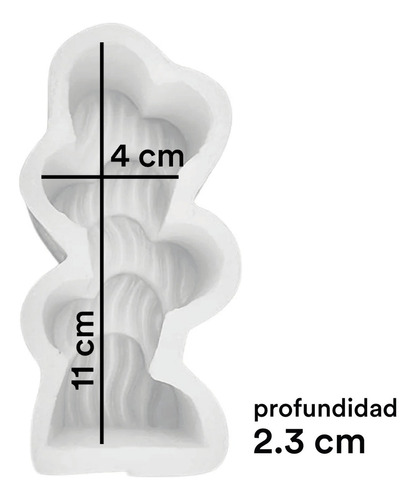 Molde De Silicona Torre Corazones Para Velas - Jabones Color Blanco