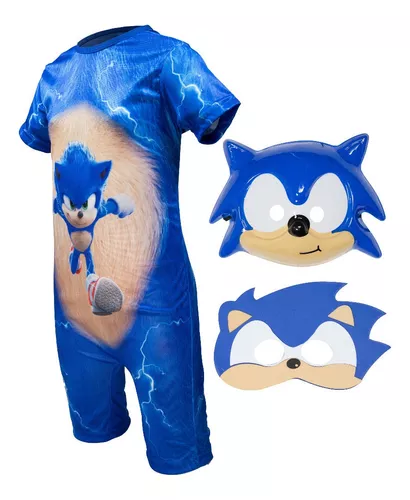 Fantasia Masculina Sonic Festa Halloween Adulto