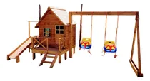 Comprar Casita Infantil Con Tobogan, Trepador De Cuerdas Y 1 Hamaca.