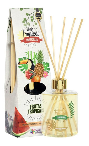 Difusor Aroma Luxo 350ml Tropicália Aroma Frutas Tropicais