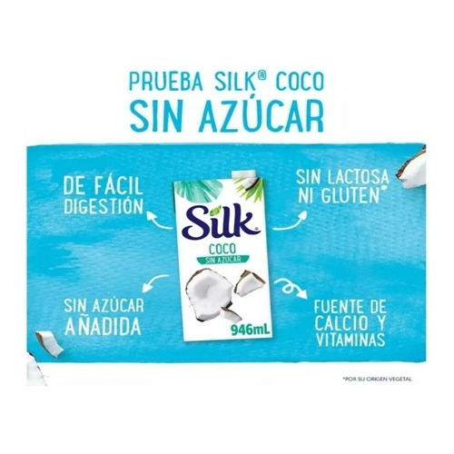 6 Pack Silk Leche De Coco 946 Ml S/azucar