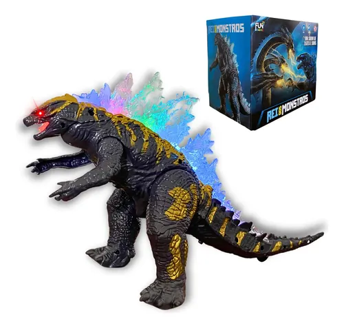Brinquedo Godzilla Rei Dos Monstros Anda Emite Luz E Som Led