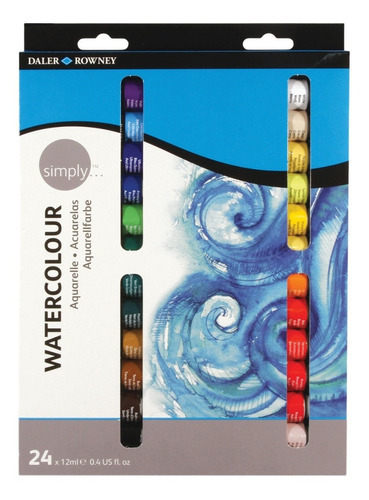 Acuarelas En Pomo Daler Rowney Simply X 24 Colores