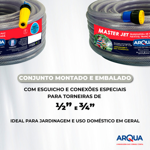 Mangueira Para Jardim Com Esguicho 1/2 X2,0mm Arqua Cor Cristal