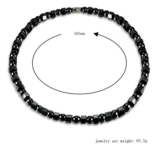 Imagen 4 de 7 de Collar Magnético Negro Imán Terapia Salud Collares