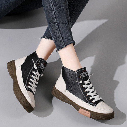 Estilo Mujer Cima Mas Alta Plano Botas Martín Botas Cortas