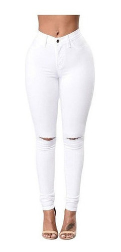 Jeans Mujer Skinny Pantalón Mezclilla Rotos Rasgados [u]