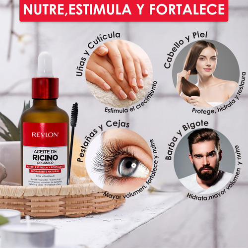 Serum Capilar Aceite Ricino Puro 100% Revlon Orgánico 50ml