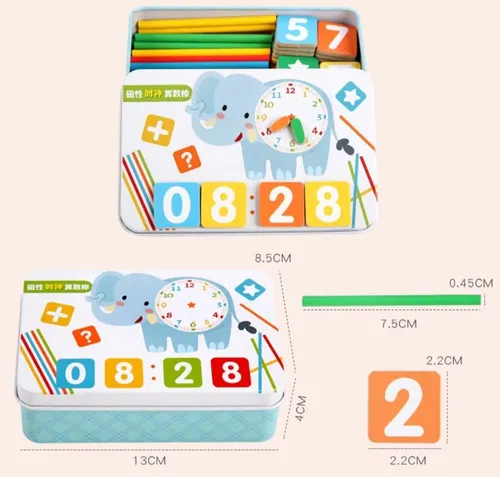 Juego Educativo Para Niños: Numero, Reloj Y Colore Magnético