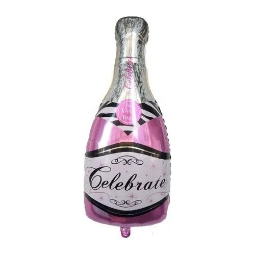 Globo Metalizado Botella Champagne 35cm X1 Unidad