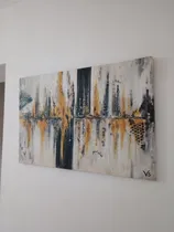 Comprar Cuadro Decorativo Abstracto Moderno Pintado Mano Texturado