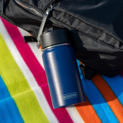 Koodee Botella De Agua Con Pajita, 16 Oz De Acero Inoxidable