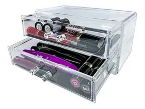 Organizador Acrílico De Maquillaje 2 Cajones Apilable O01507