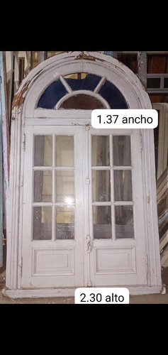 Ventanal Antiguo Madera Medio Punto Ocasion!!! Blanco (Usado)
