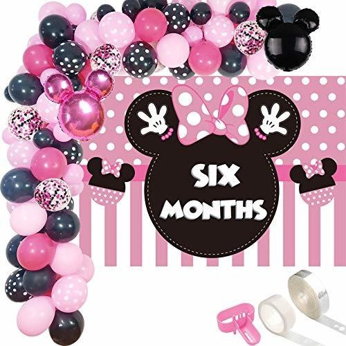 97 Piezas Minnie 6 Meses Suministros De Fiesta 5 X 3 Pi...