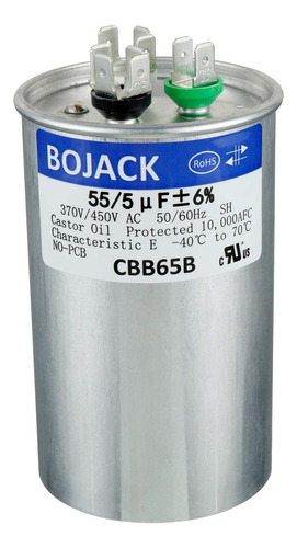 Bojack 55+5uf 55/5mfd ±6% 370v/440v Cbb65 Condensador De Arr
