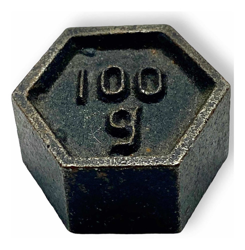 Pesita Antigua De 100 Gramos De Hierro En Forma Hexagonal (Usado)
