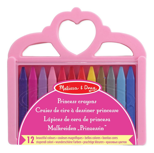 Set De Crayones De Cera Princesas 12 Unidades